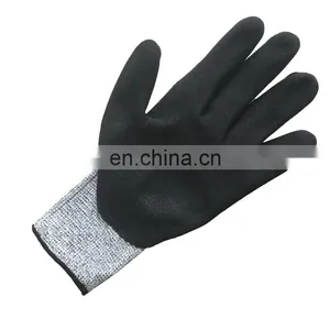 Sandy Nitrile Coated Level 5 Oilfield Anti Slip Cut Resistant TPR Impact Mechanic Gloves thumbnail-4