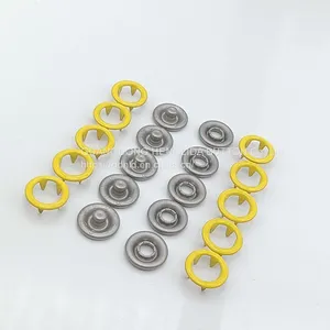 HLD Factory Wholesale Yellow Color BRASS&SS 16L 18L Cap Prong Snap Button for Clothes thumbnail-1