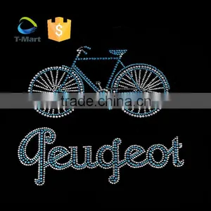 Blue and White Transfer Rhinestone Bicycle Patterns Hot Fix Rhinestone Transfer thumbnail-1