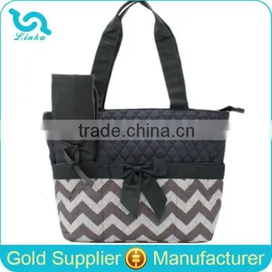 Personalized Monogram Bag Monogram Chevron Quilted Diaper Tote Bag With Changing Mat Quality Choice thumbnail-1