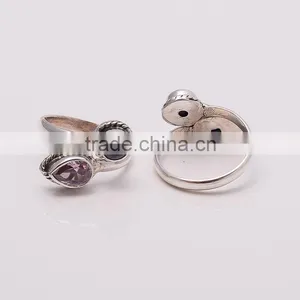 PEACH TOPAZ TOE RING ,925 Sterling Silver Jewelry Wholesale,WHOLESALE SILVER JEWELRY,SILVER EXPORTER,SILVER JEWELRY FROM INDIA thumbnail-1