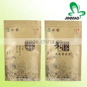 Resealable Kraft Paper Stand Up Pouch for Tea Packaging thumbnail-1