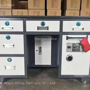 Executive Metal Table With Dual Keypad Safe for CEO Office; Spacious Work Surface for Daily Business Management thumbnail-3