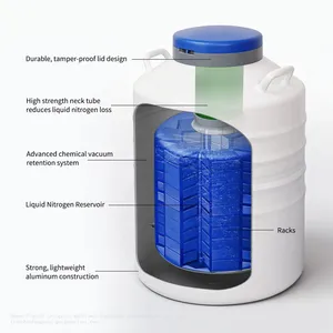 TcCryo 175L Liquid Nitrogen Tank Cell Storage Container Lab Equipment Ln2 Storage Tank thumbnail-2
