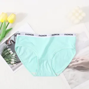 Ladies Pure Cotton Underwear Mid Waist, Girls Cute Candy Color, Pure Cotton Crotch Triangle Pants thumbnail-4