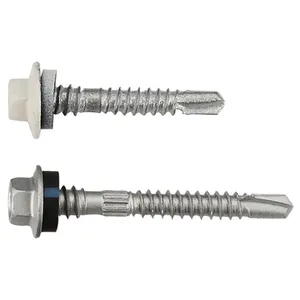 Tek Screws for Metal Roofing C1022A Carbon Steel Hex Head With EPDM Washer Dacromet High Hardness Full Sizes Available thumbnail-1