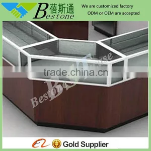 Metal Frame Wooden Furniture Corner Showcase for Jewelry thumbnail-1