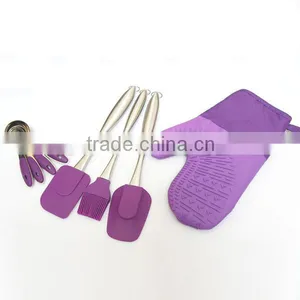 Silicone Kitchen Sets With Measuring Spoons,Turner Spatula and Silicone Glove thumbnail-1