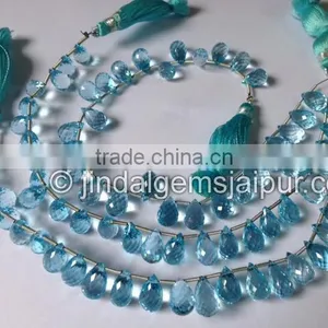 Wholesale Top Grade Sky Blue Topaz Far Faceted Drop Beads thumbnail-1