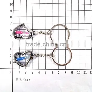 Wholesale Jewelry Heart Desgin for Couple Promotional Metal Keychain thumbnail-4