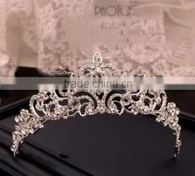 Gorgeous Sparkling Silver Big Wedding Diamante Pageant Tiara Hairband Crystal Bridal Crown For Bride thumbnail-2