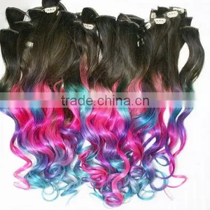 Colorful Natural Wavy Black Clip In Hair Extension Best Quality thumbnail-1