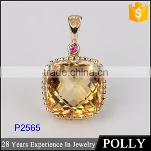 Pendant With Fashion Design 10 K Yellow Gold Different Types of Crystal Pendant Chains Jewelry thumbnail-1