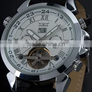Jargar Men Gent White Tourbillon Date Aviator Automatic Mechanical Watch WM182 thumbnail-3