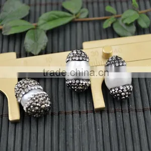 LFD-006B New Druzy Pearl Pave Rhinestone Connectors Spacer Beads Jewelry Finding thumbnail-2