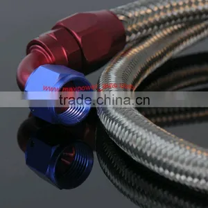 90 Degree Resuable Hose End and Straight Fitting With Stainless Steel Braided Hose thumbnail-1
