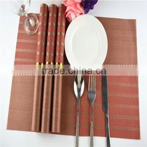Red Classics Non-slip Insulation Moor Crossweave Woven PVC Non-slip Insulation Placemat Washable Table Dish Mats thumbnail-1
