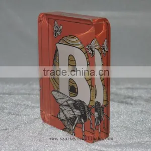 Acrylic Paperweight,acrylic Solid Alphabet Display Block With Back Printed Paper Sticker thumbnail-4