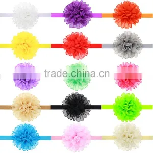 2016 New Style Girl Big Flower Headband Girls Chiffon Flower Hair Band Hair Flower Kids Large Flower Headband Wh-1749 thumbnail-1