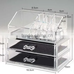 Customized Acrylic Storage Drawers, Clear Make up Organizer Acrylic Stands With Flip up Lid thumbnail-1