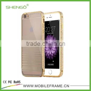 2015 New Design Pc Cover Phone Case With Diamond Metal Bumper thumbnail-1