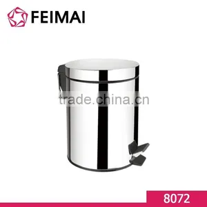 Foot Pedal Stainless Steel Bathroom Dustbin 5L thumbnail-1