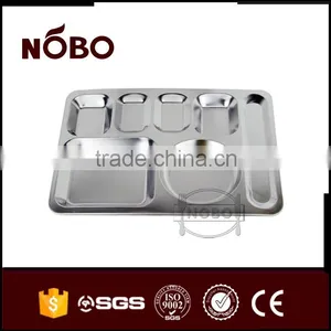 7 Big Compartments Stainless Steel Fast Food Tray thumbnail-3