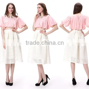 Puff Sleeve Fancy Skirt Top Designs 2016 Latest Top Designs for Women thumbnail-6