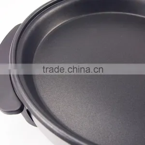 Black Non-Stick Skillet Electric Frying Pan Temperature Control With Glass Lid thumbnail-6