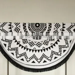 Printed Round Beach Towel With Tassels thumbnail-1