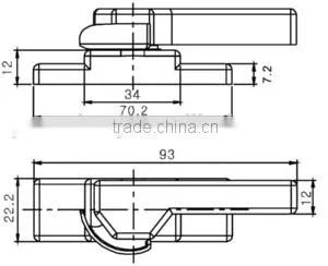 Window Security Crescent Lock For Sliding Window thumbnail-2