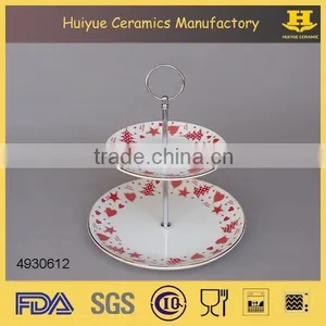 Porcelain 2-tiered High Tea Stand thumbnail-1