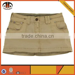 100% Cotton Cargo Lady Micro Mini Skirt With OEM ODM Available thumbnail-1