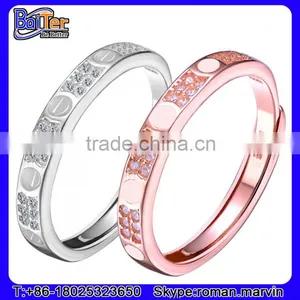 High Polished Stainless Steel Gold Couple Ring Without Stone thumbnail-3