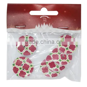 Red Flower Sewing Wooden Button 2 Holes 2.5cm Round for Cloth Dress thumbnail-2