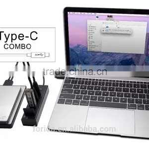 USB 3.1 Type-C (USB-C) Hub Combo 3 USB3.0 Port and High Speed SD TF MMC Card Reader With Power Switch thumbnail-2