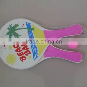 Wooden Beach Racket With Colorful Printing, Wooden Beach Tennis Racket thumbnail-1