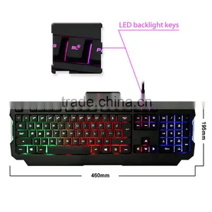 Fashion VP-X9 Rainbow Backlight Ergonomic Illuminated Usb Wired Gaming Keyboard thumbnail-4