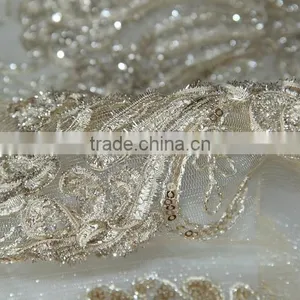 POPULAR CHAMPAGNE TABLE LINEN FOR WEDDING ON SHINE MESH Quality Choice thumbnail-3