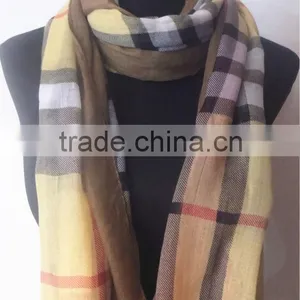 Fashion Polyester Grid Scarf thumbnail-1