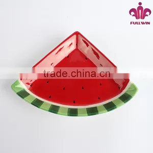 Cheap Bulk Ceramic Triangle Plate With Watermelon thumbnail-1