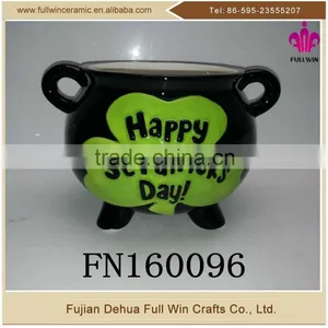 Happy St Pattick's Day Ceramic Jar With Double Handle thumbnail-1