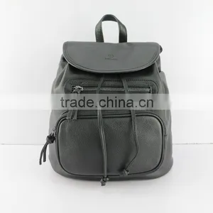 Wholesale Trendy Ladies Small Size Soft Leather Drawstring Backpack thumbnail-1