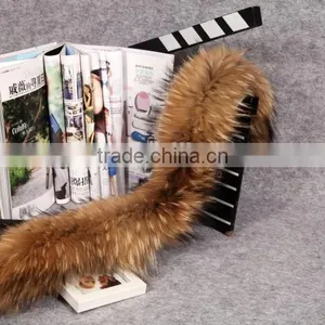 Natural Raccoon Fur For Hood / Real Fur Collar / Chinese Raccoon Fur Trim thumbnail-6