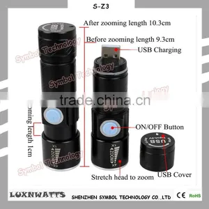 New Products 3 Modes LED Rechargeable Mini Torch Light thumbnail-5