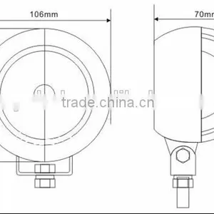 1x20W LED Work Light Round 1600LM 10-30V DC Portable Led Driving Light thumbnail-3