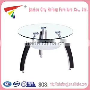 High Quality Cheap Small Round Glass Coffee Table thumbnail-1