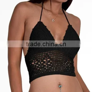 Crochet Handmade Swimwear Bikini Top Bohemia Style Crochet Bikini Top thumbnail-1