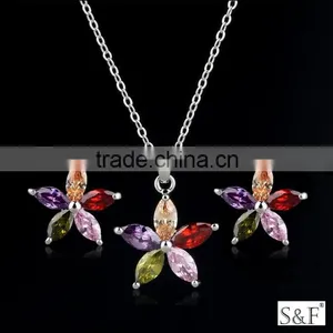 9q241315 African Beads Jewelry Set ,925 Sterling Silver Jewelry Wholesale Set ,flower Jewelry thumbnail-1