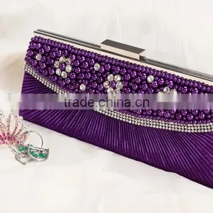 Ladies Beaded Evening Satin Party Bag thumbnail-1
